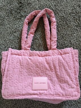 Marc Jacobs Terry Pink Logo Tote